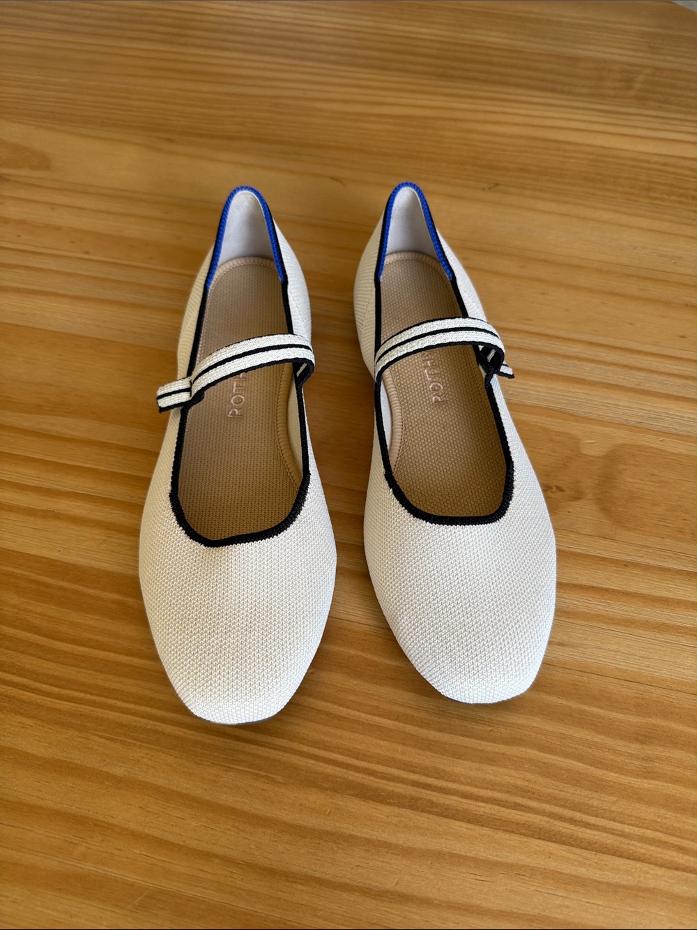 Rothys White Square Toe Mary Jane
